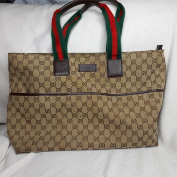 Authentic Gucci GG Monogram Supreme Sherry Web Diaper Tote Bag - Picture 2 of 11